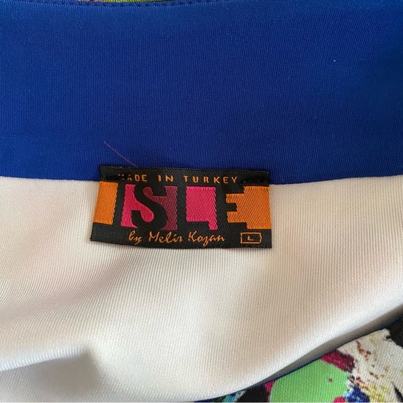 Isle Melis Kozan Scuba Dress Art To Wear Resort Cruise Stretch Mini Size Large L - Picture 6 of 9